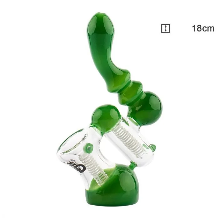 Бонг скляний Saxo Green Bubbler - H:18cm