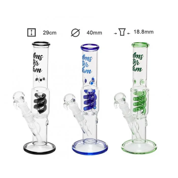 Бонг скляний Amsterdam GREEN ICE - H:30cm- Ø: 40mm-SG:18.8mm