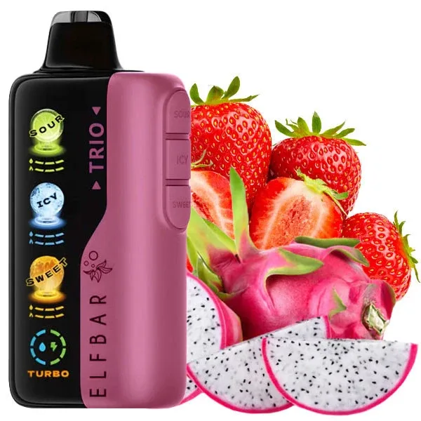 Elf Bar Trio 40000 Sour Strawberry Dragonfruit (Кисла Полуниця Драгонфрут)
