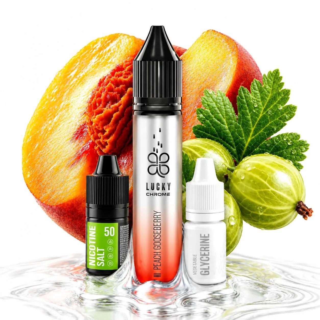 Набір Lucky Chrome 30ml 50 mg Peach Gooseberry (Персик Агрус)