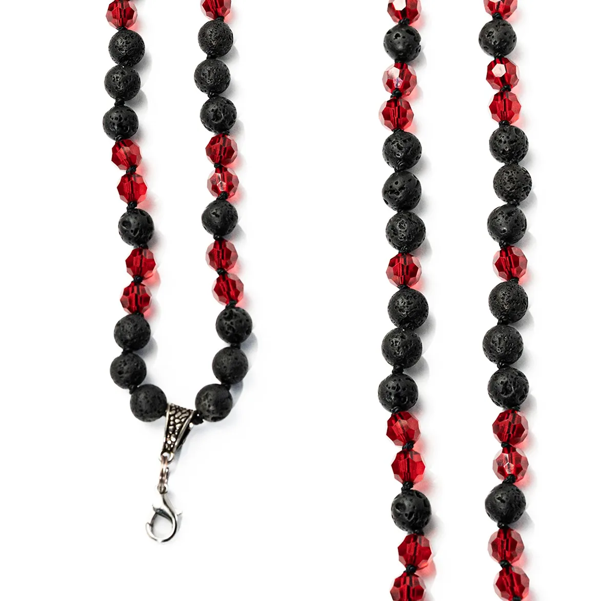 Буси з натурального каменю Lavart Beads Black/Red 2