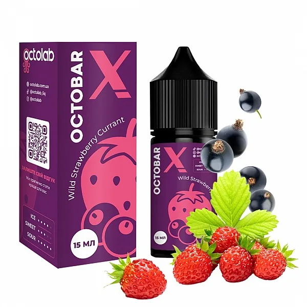 Набір Octobar X 30 мл 50 мг Wild Strawberry Currant (Суниця Смородина)