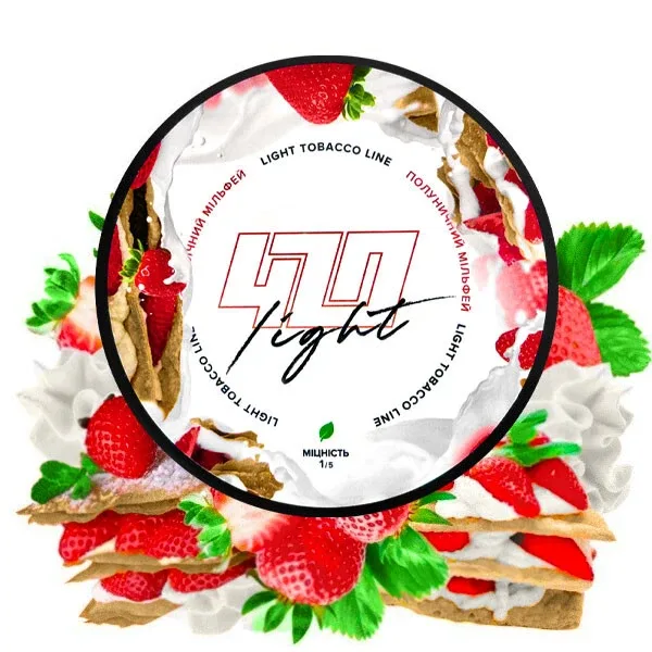 Тютюн 420 Light 100gr Полуничний мільфей