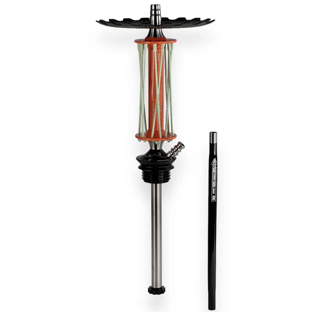 Кальян Trumpet Hookah Rider W40 Помаранчево- біло-зелений 1