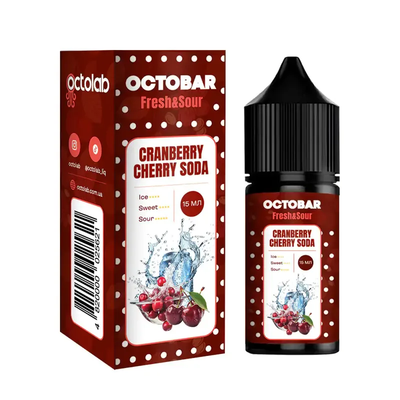 Набір Octobar Fresh & Sour 30 мл 50 мг Cranberry Cherry Soda (Журавлина Вишня Содова)