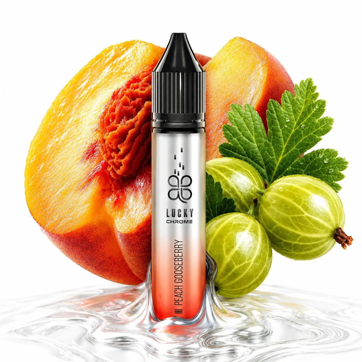 Рідина Lucky Chrome 30ml 50mg Peach Gooseberry (Персик Агрус)