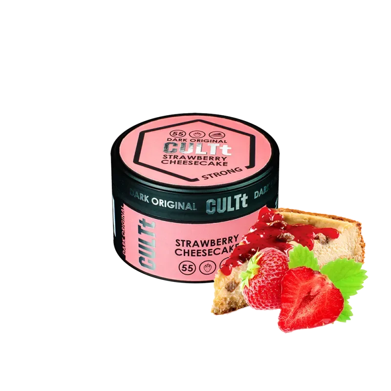 Тютюн CULTt Strong DS55 100g Strawberry Cheesecake (Полуничний чізкейк)