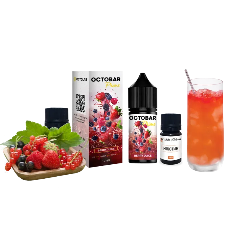 Набір Octobar Prime 30 мл 50 мг Berry Juice (Ягідний сік)