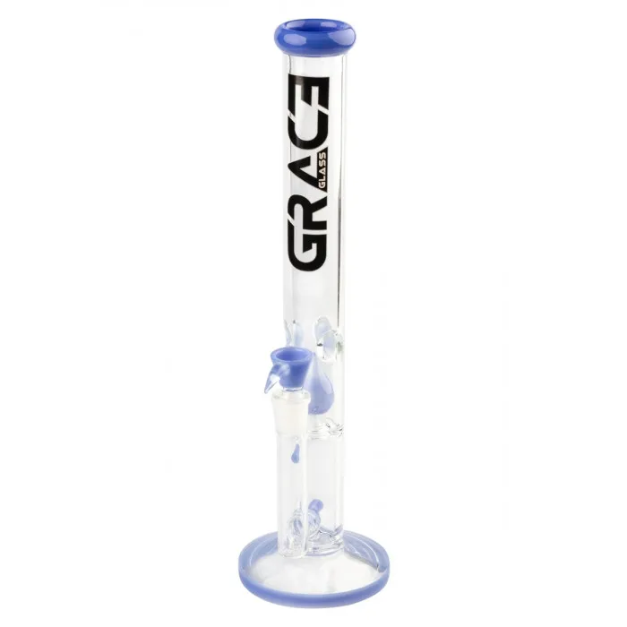 Бонг скляний Grace Glass Limited Edition Straight Blue H:43cm - 0:50mm - S G:18.8mm 3