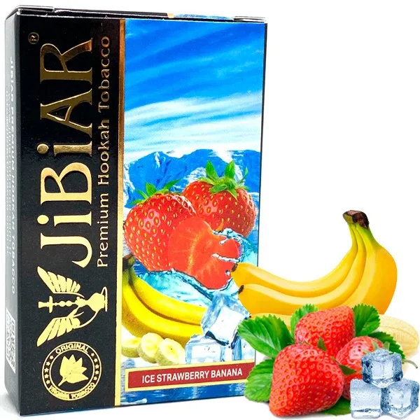 Тютюн Jibiar 50g Ice Strawberry Banana (Лід Полуниця Банан)