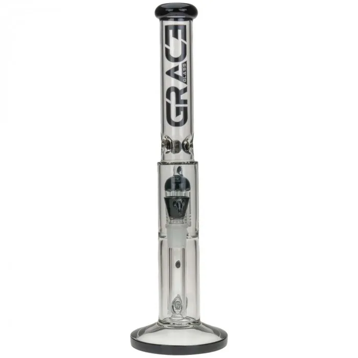 Бонг склянний Grace Glass Limited Edition Black Barrel Bong H:42cm D:55mm Socket:18,8cm TH:5mm 3