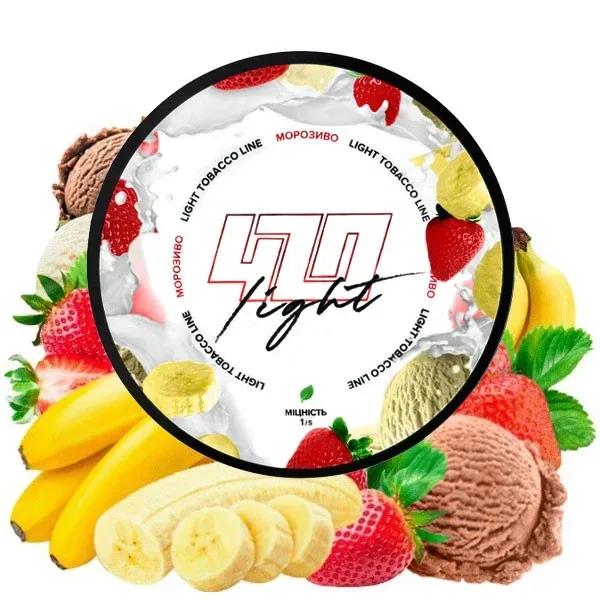 Тютюн 420 Light 250gr Бананово-полуничне морозиво