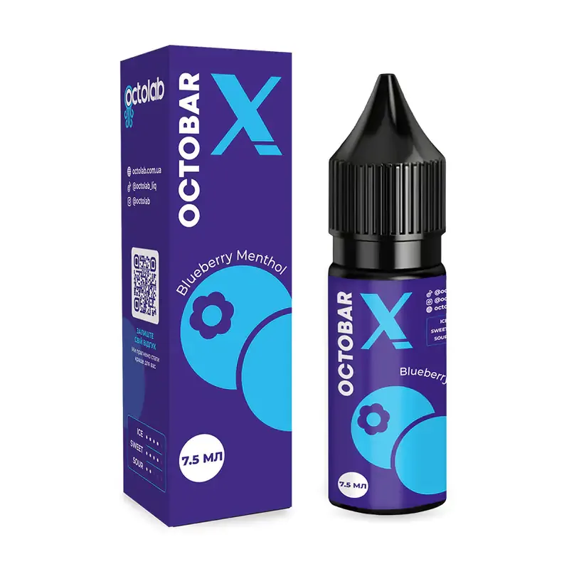 Набір Octobar X 15 мл 50 мг Blueberry Menthol (Чорниця Ментол)