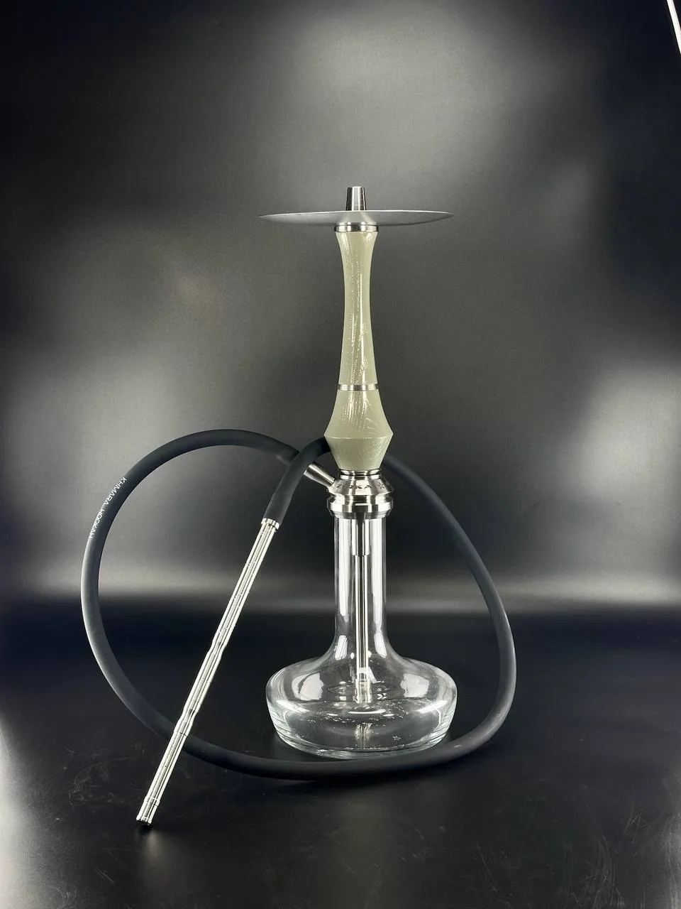 Кальян Khmara Zirka Carving Sirius Grey (Silver plate, black hose) 2