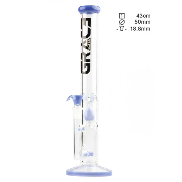 Бонг скляний Grace Glass Limited Edition Straight Blue H:43cm - 0:50mm - S G:18.8mm