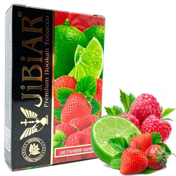 Тютюн Jibiar 50g Lime Strawberry Raspberry (Лайм Полуниця Малина)
