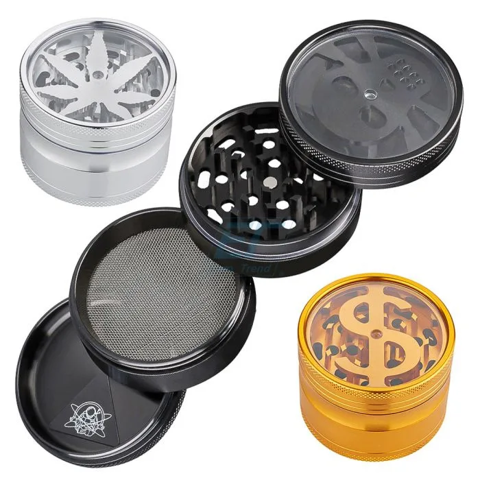 Гріндер алюмінієвий Champ CH HIGH ALU GRINDER LEAF DOLLAR 63MM