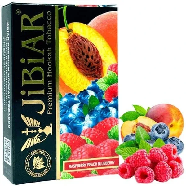 Тютюн Jibiar 50g Raspberry Peach Blueberry (Малина Персик Чорниця)