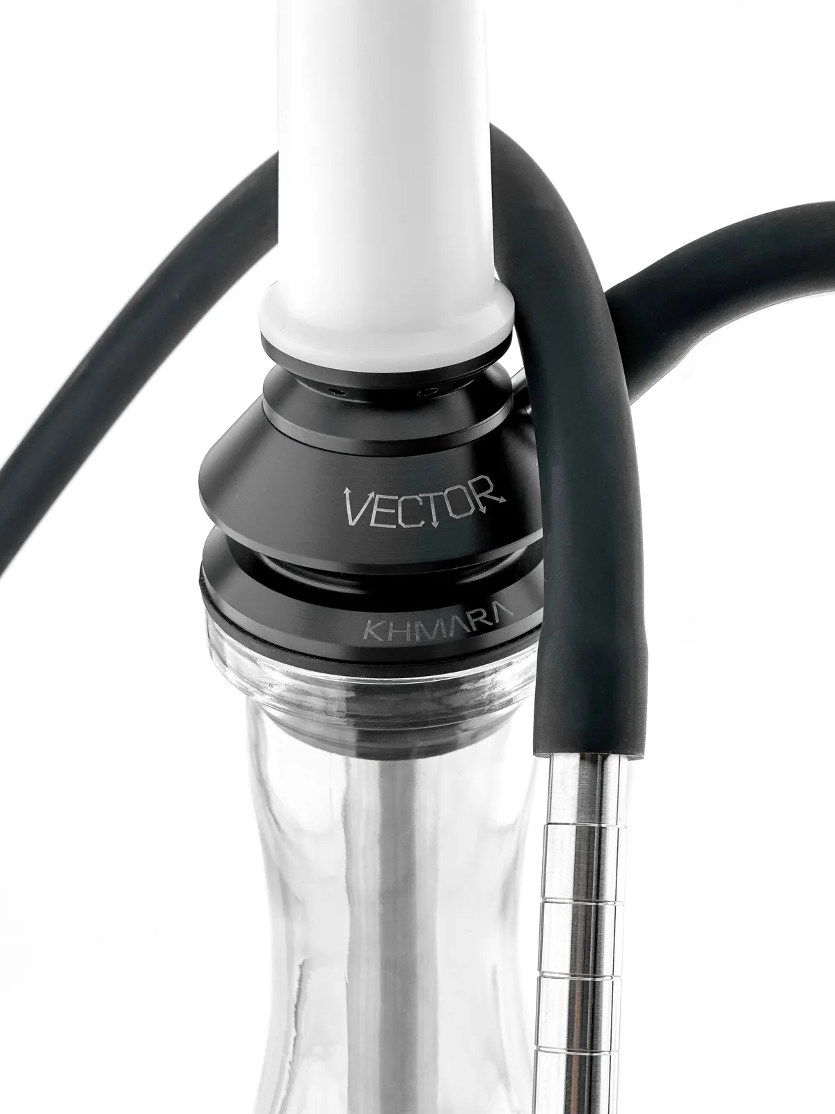 Кальян Khmara Vector Prime White (Silver plate. white hose) 2