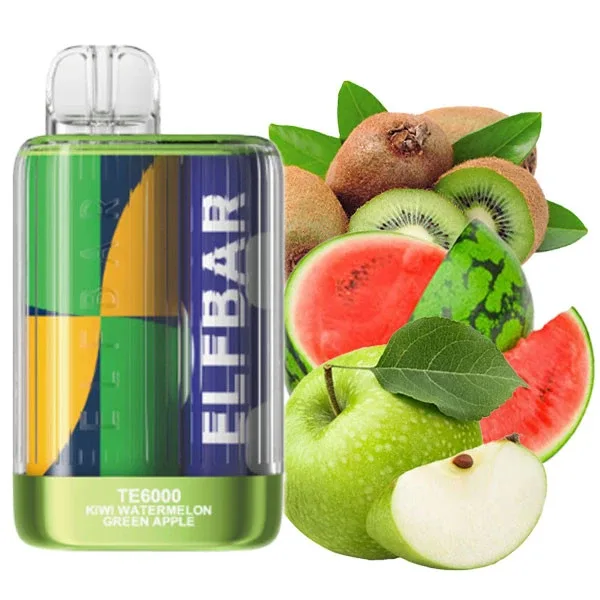 Elf Bar TE 6000 Kiwi Watermelon Green Apple (Ківі Кавун Зелене Яблуко)