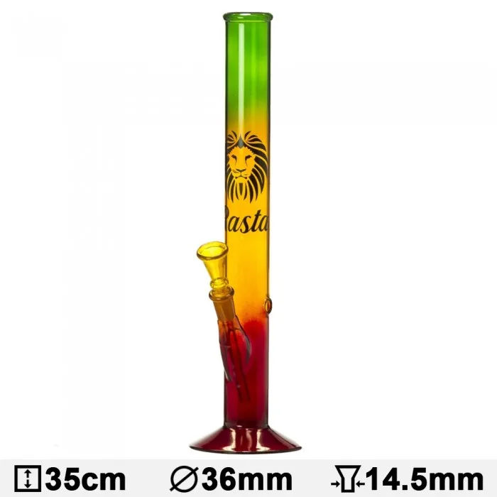 Бонг скляний Rasta Lion-H:35cm- Ø:36mm