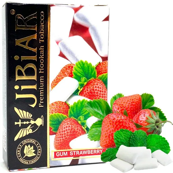 Тютюн Jibiar 50g Gum Strawberry (Жуйка Полуниця)