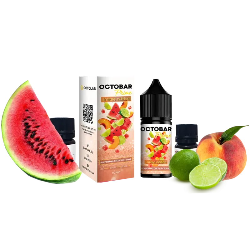 Набір Octobar Prime 30 мл 50 мг Watermelon Peach Lime (Кавун Персик Лайм)