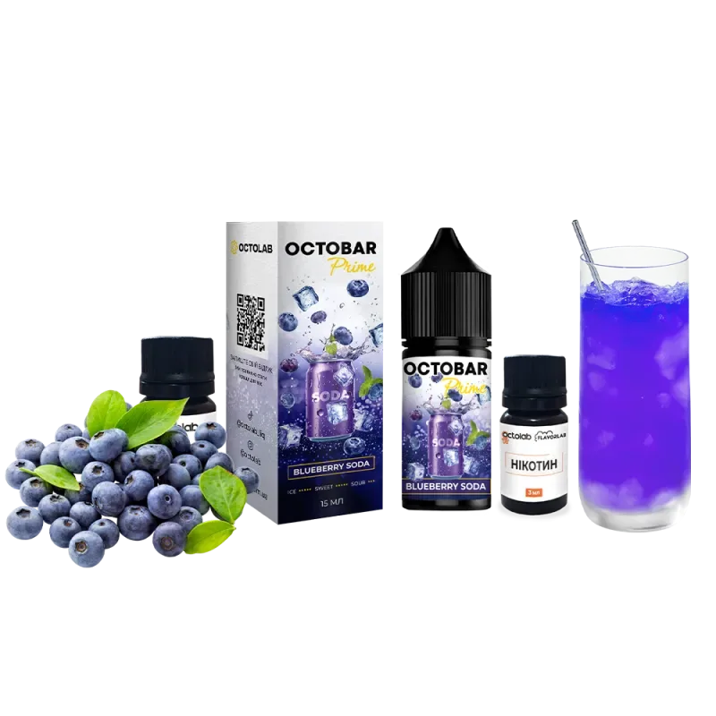 Набір Octobar Prime 30 мл 50 мг Blueberry Soda (Чорнична содова)