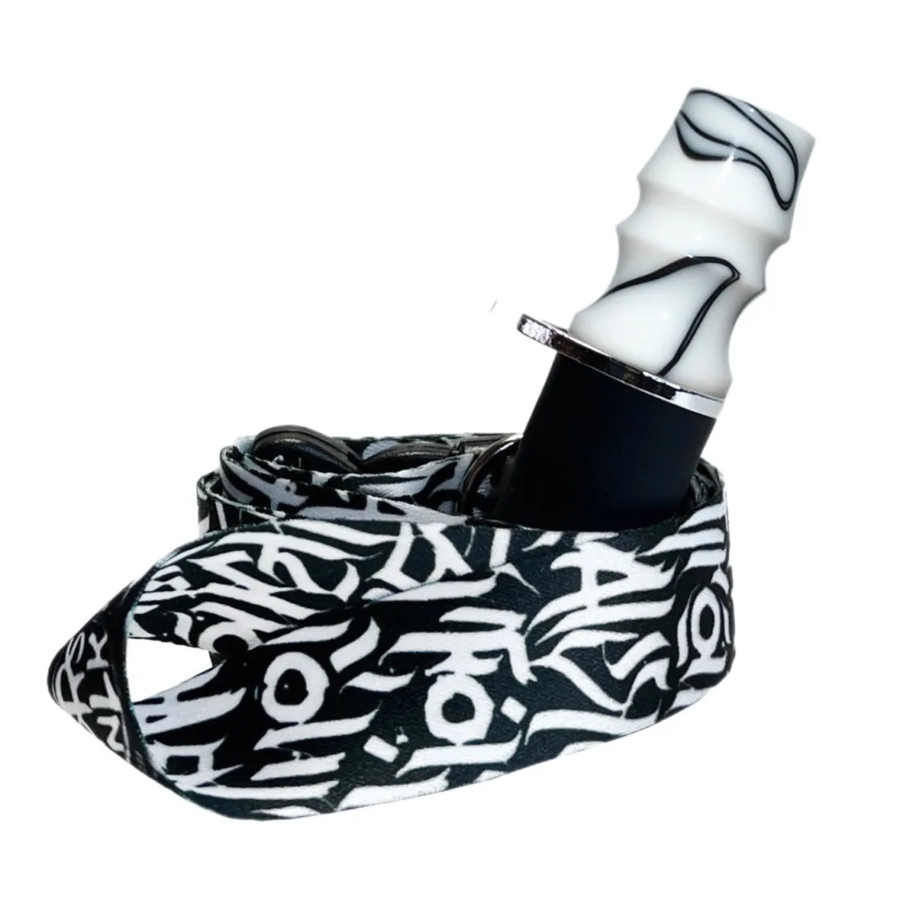 Персональний мундштук для кальяну PERSONALKA Epoxy Twice White&Black Caligrafiti