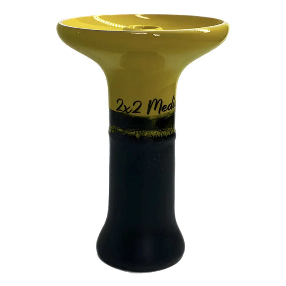 Чаша для кальяну 2х2 Bomb Phunnel Glaze Graphite Yellow