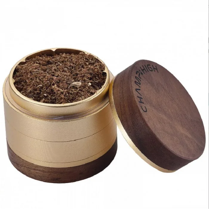 Гріндер деревяний CHAMP HIGH ROUND WOODEN GRINDER 62MM 2