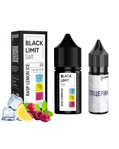 Набір Octobar Black Limit Salt 30 мл 50 мг Rasp Lemon Ice (Малина Лимон Лід)